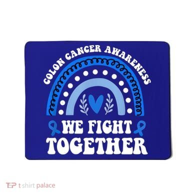 We Fights Together Rainbow Retro Colon Cancer Awareness Gift Mousepad
