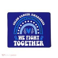 We Fights Together Rainbow Retro Colon Cancer Awareness Gift Mousepad thumb 0