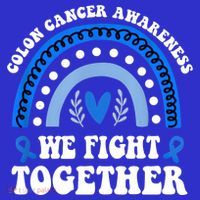We Fights Together Rainbow Retro Colon Cancer Awareness Gift Mousepad thumb 1