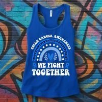 We Fights Together Rainbow Retro Colon Cancer Awareness Gift Women's Tank Top thumb 3