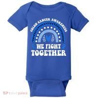 We Fights Together Rainbow Retro Colon Cancer Awareness Gift Baby Bodysuit thumb 0