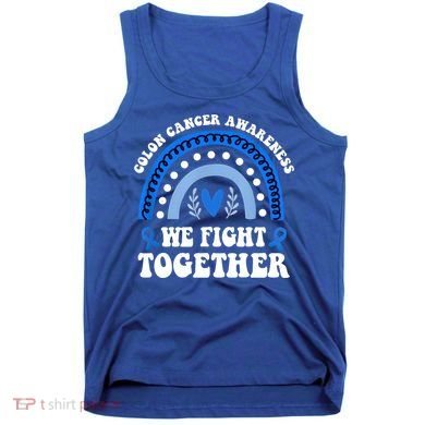 We Fights Together Rainbow Retro Colon Cancer Awareness Gift Tank Top