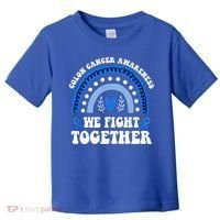 We Fights Together Rainbow Retro Colon Cancer Awareness Gift Toddler T-Shirt thumb 0