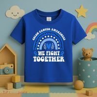 We Fights Together Rainbow Retro Colon Cancer Awareness Gift Toddler T-Shirt thumb 3