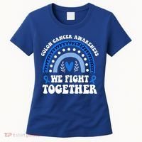 We Fights Together Rainbow Retro Colon Cancer Awareness Gift Women's T-Shirt thumb 0