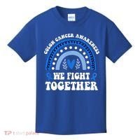 We Fights Together Rainbow Retro Colon Cancer Awareness Gift Kids T-Shirt thumb 0