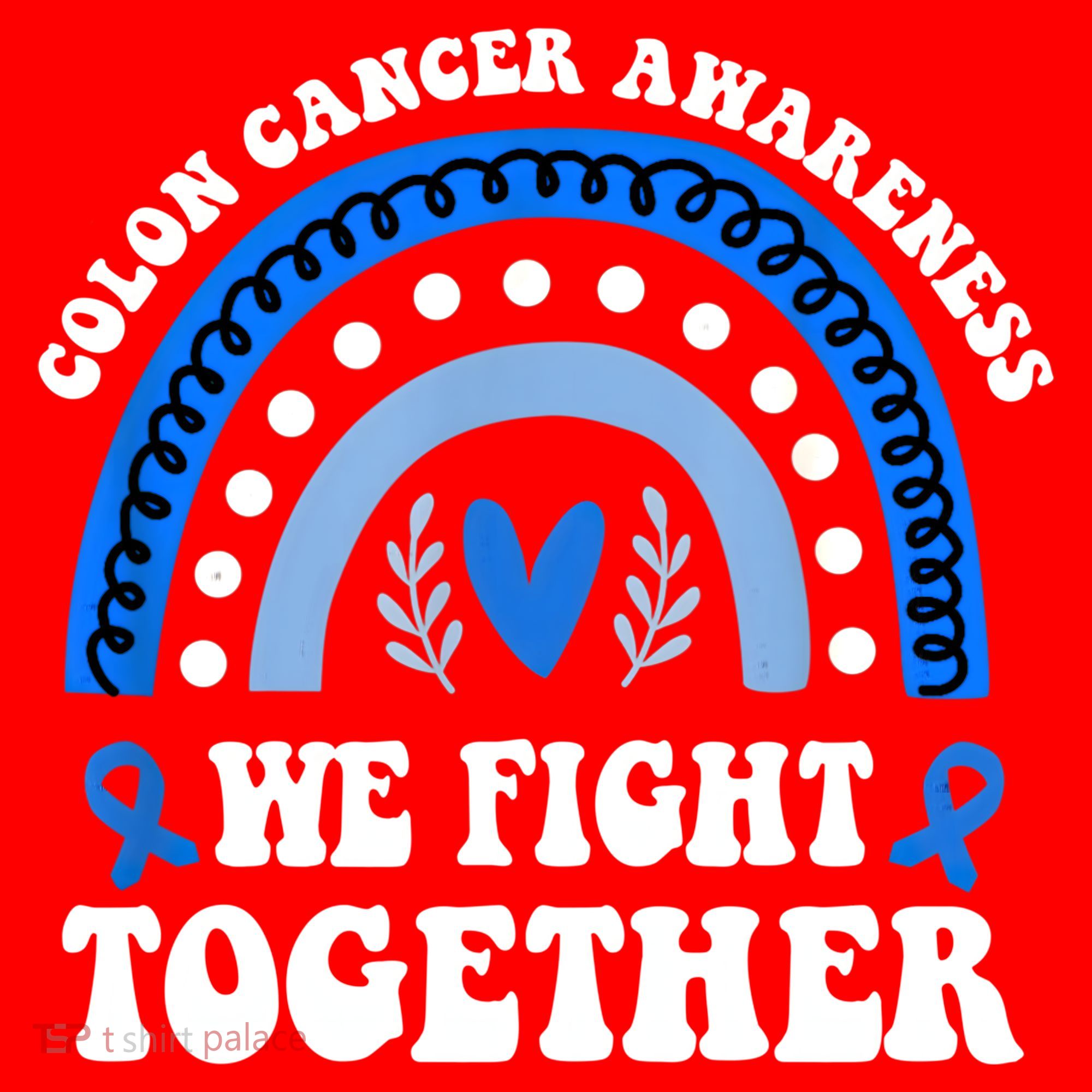 We Fights Together Rainbow Retro Colon Cancer Awareness Gift Santa Hat