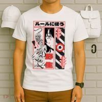 Wild, Follow The Rules Japanese Text With Tiger And Anime Girl T-Shirt thumb 6