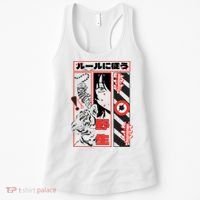 Wild, Follow The Rules Japanese Text With Tiger And Anime Girl Women's Tank Top thumb 0