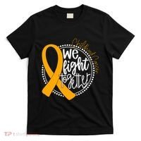 We Fight Together Childhood Cancer Awareness Gold Ribbon T-Shirt thumb 0