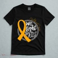 We Fight Together Childhood Cancer Awareness Gold Ribbon T-Shirt thumb 5