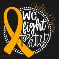 We Fight Together Childhood Cancer Awareness Gold Ribbon Women's Hoodie thumb 2