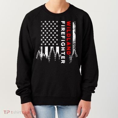 Wildland Firefighter Us Flag Fire Women's Sweatshirt