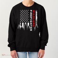 Wildland Firefighter Us Flag Fire Women's Sweatshirt thumb 0