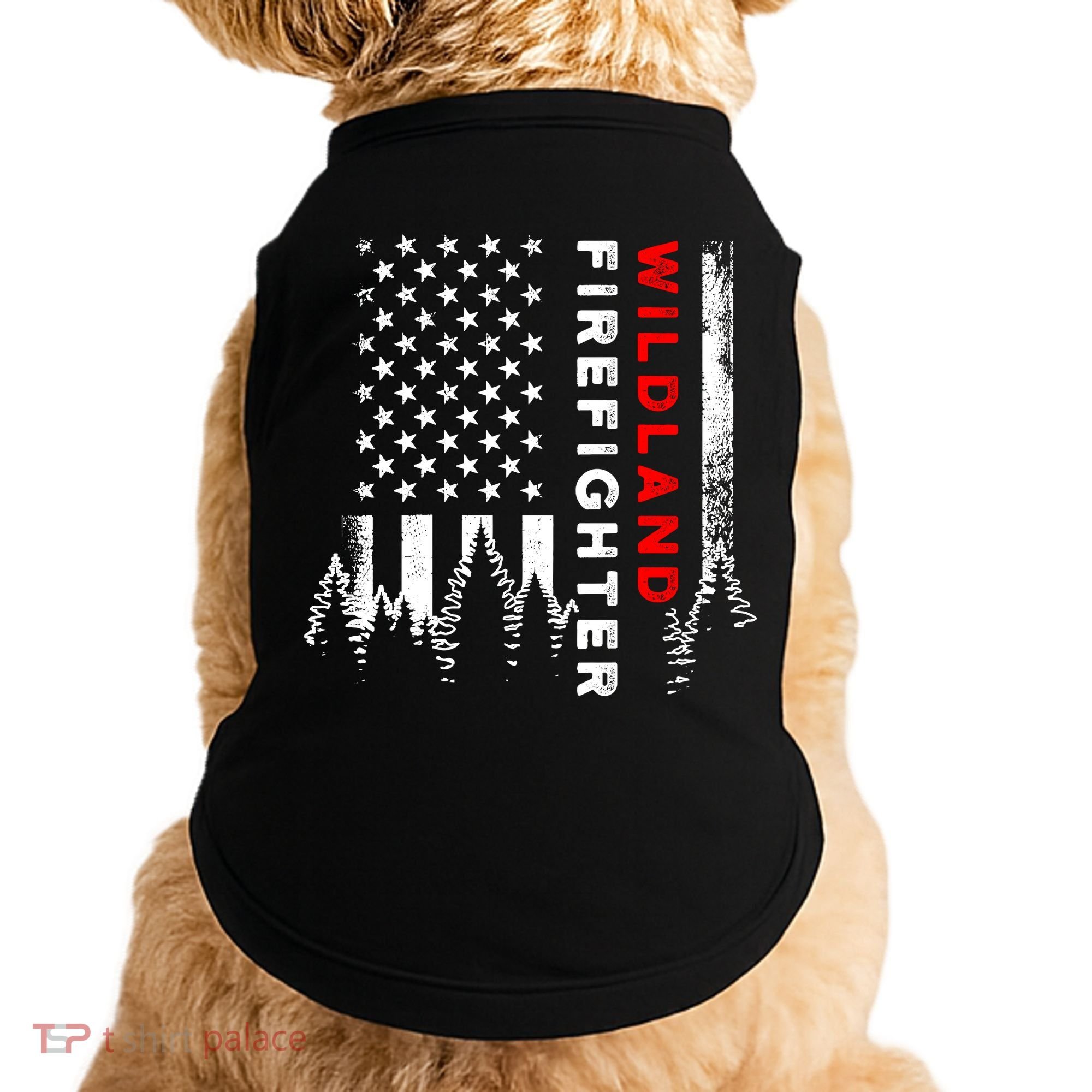 Wildland Firefighter Us Flag Fire Doggie Tank
