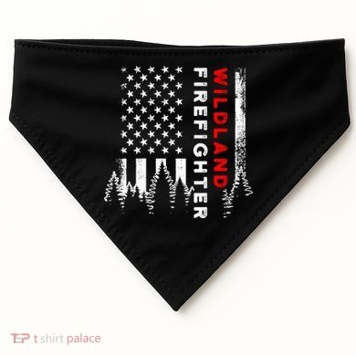 Wildland Firefighter Us Flag Fire USA-Made Doggie Bandana