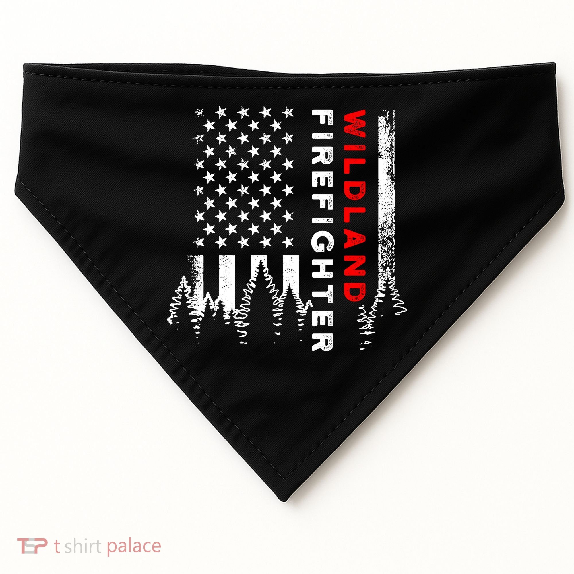 Wildland Firefighter Us Flag Fire USA-Made Doggie Bandana