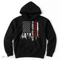 Wildland Firefighter Us Flag Fire Hoodie thumb 0