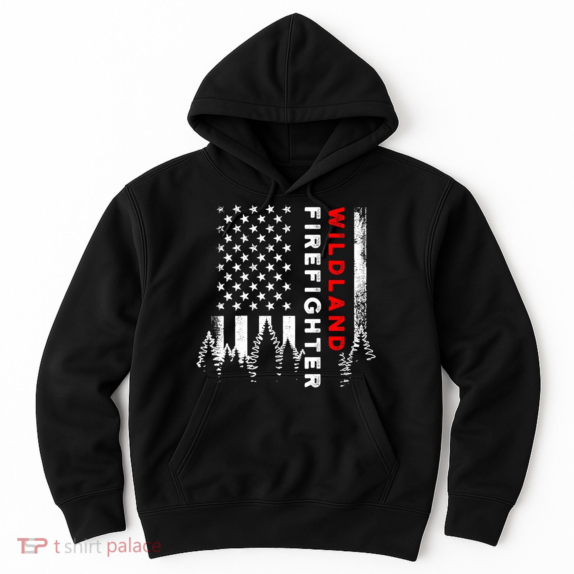 Wildland Firefighter Us Flag Fire Hoodie