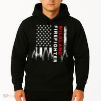 Wildland Firefighter Us Flag Fire Hoodie thumb 2