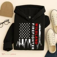 Wildland Firefighter Us Flag Fire Hoodie thumb 4