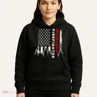 Wildland Firefighter Us Flag Fire Hoodie thumb 5