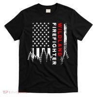 Wildland Firefighter Us Flag Fire T-Shirt thumb 0