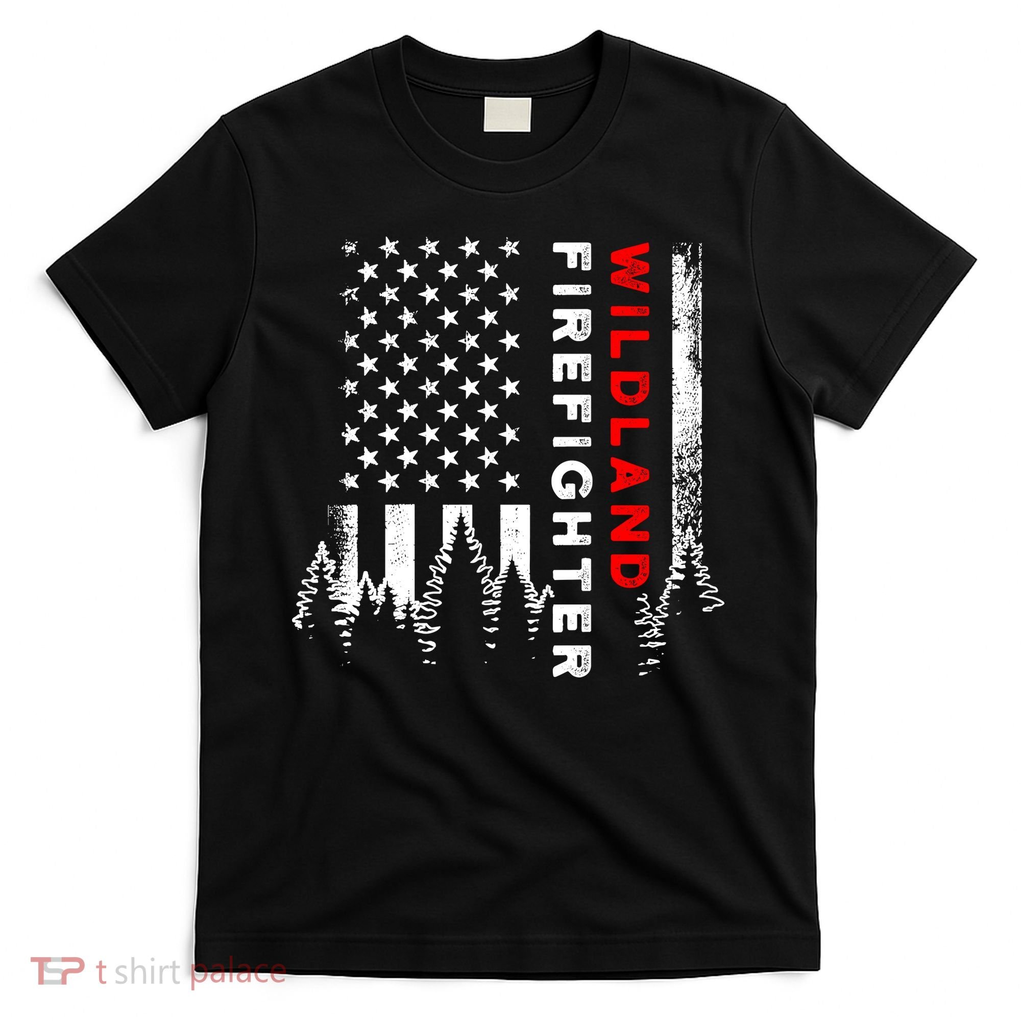 Wildland Firefighter Us Flag Fire T-Shirt