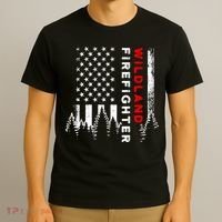 Wildland Firefighter Us Flag Fire T-Shirt thumb 3