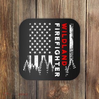 Wildland Firefighter Us Flag Fire Coaster