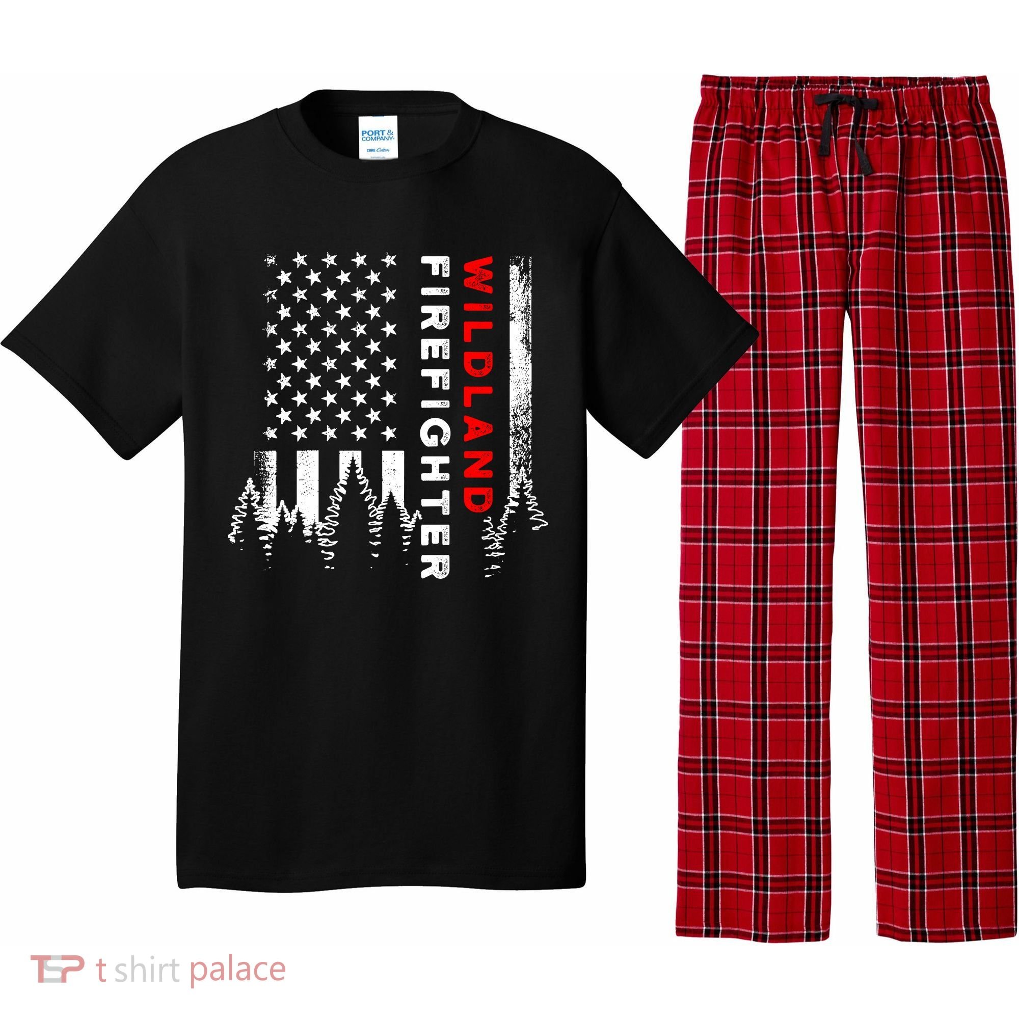 Wildland Firefighter Us Flag Fire Pajama Set