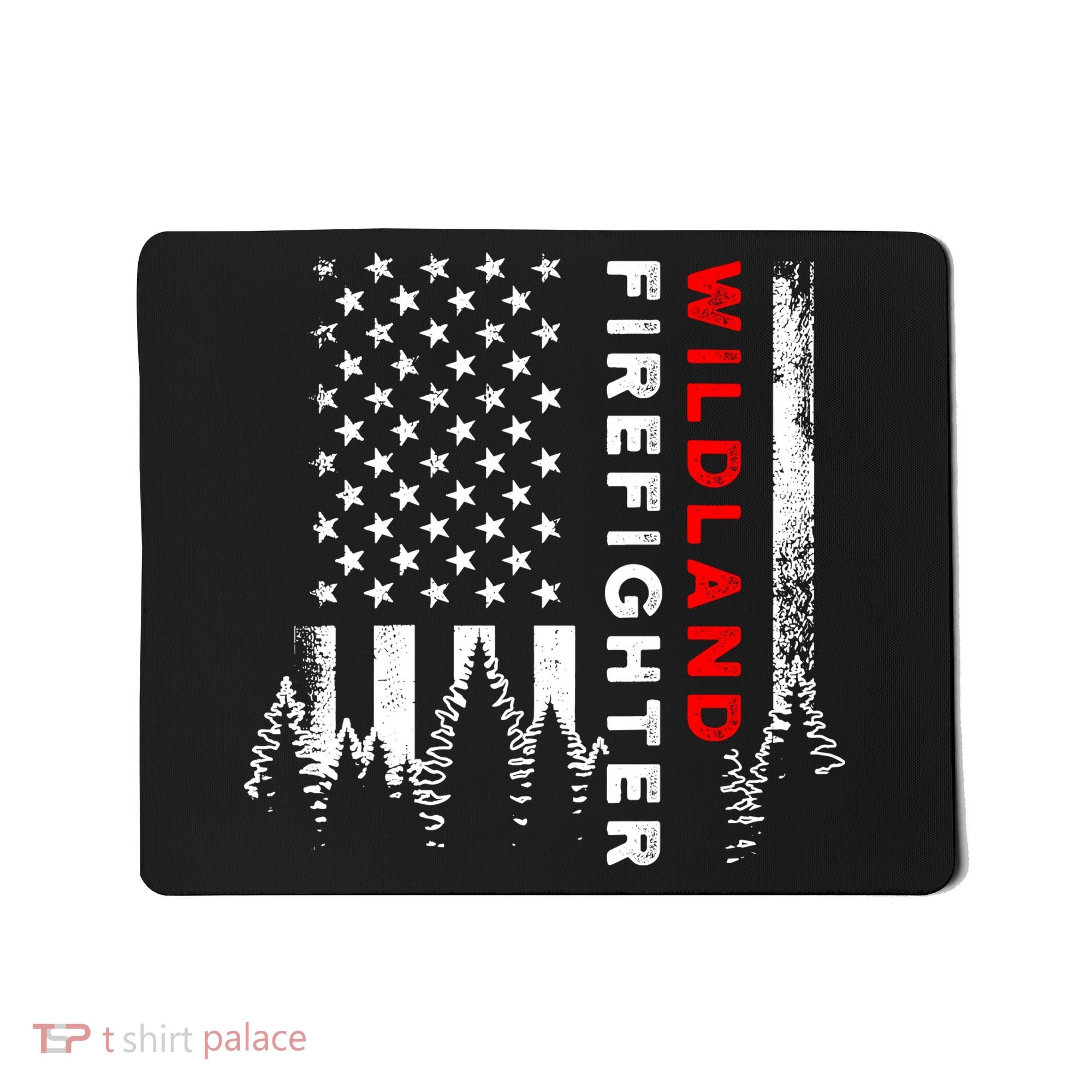 Wildland Firefighter Us Flag Fire Mousepad