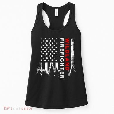 Wildland Firefighter Us Flag Fire Women's Tank Top