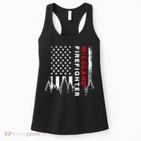 Wildland Firefighter Us Flag Fire Women's Tank Top thumb 0