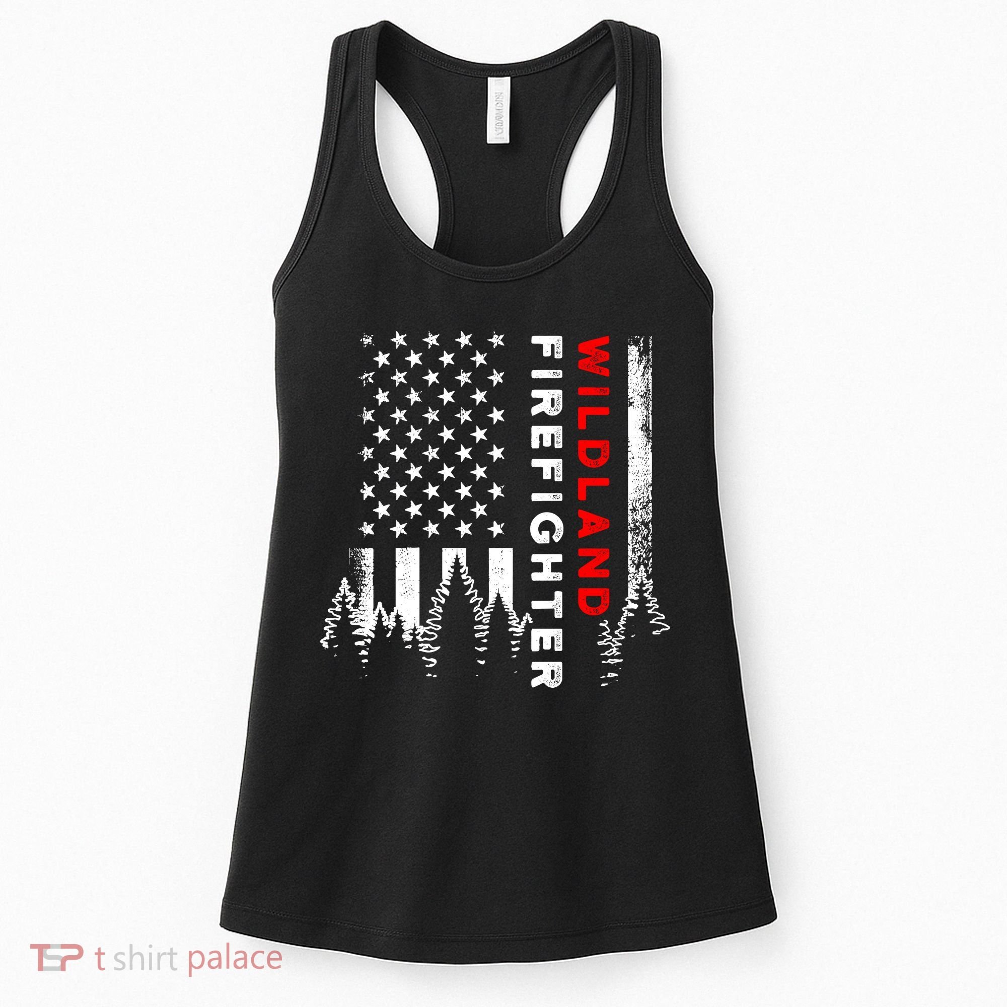 Wildland Firefighter Us Flag Fire Women's Tank Top