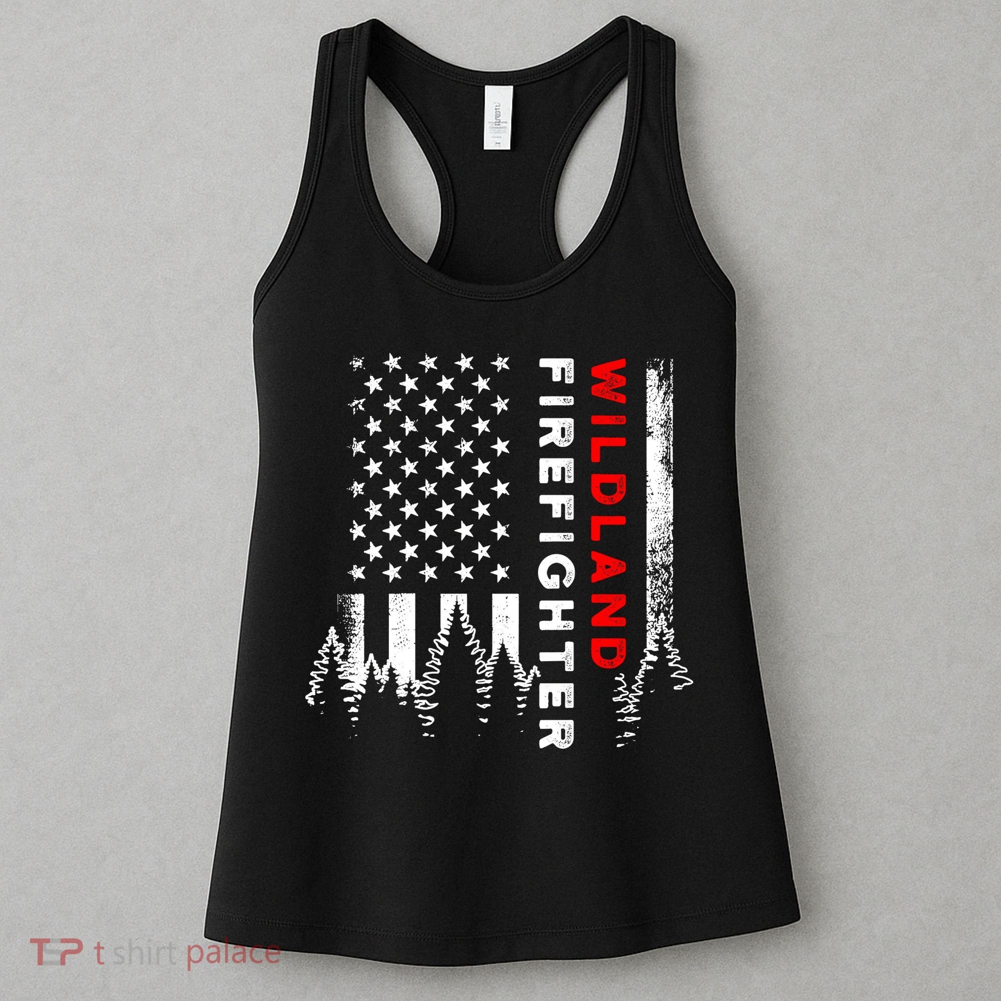 Wildland Firefighter Us Flag Fire Women's Tank Top