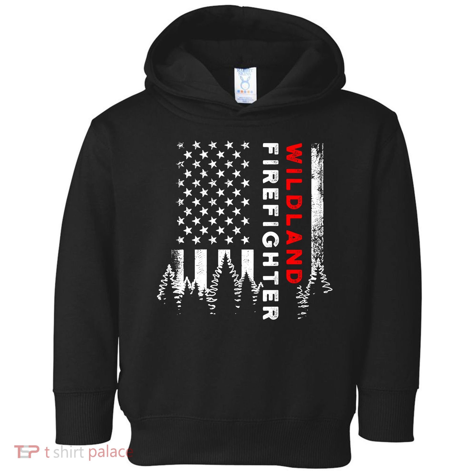 Wildland Firefighter Us Flag Fire Toddler Hoodie