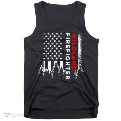 Wildland Firefighter Us Flag Fire Tank Top