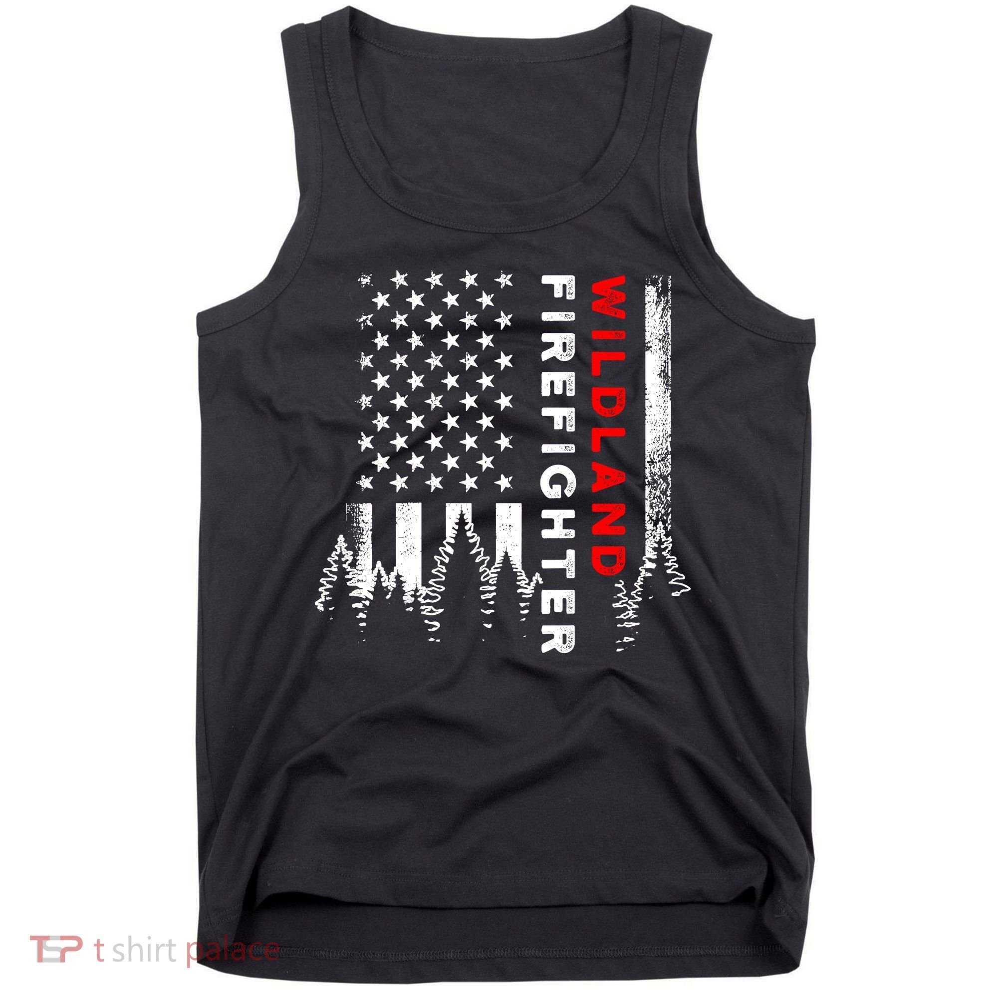 Wildland Firefighter Us Flag Fire Tank Top