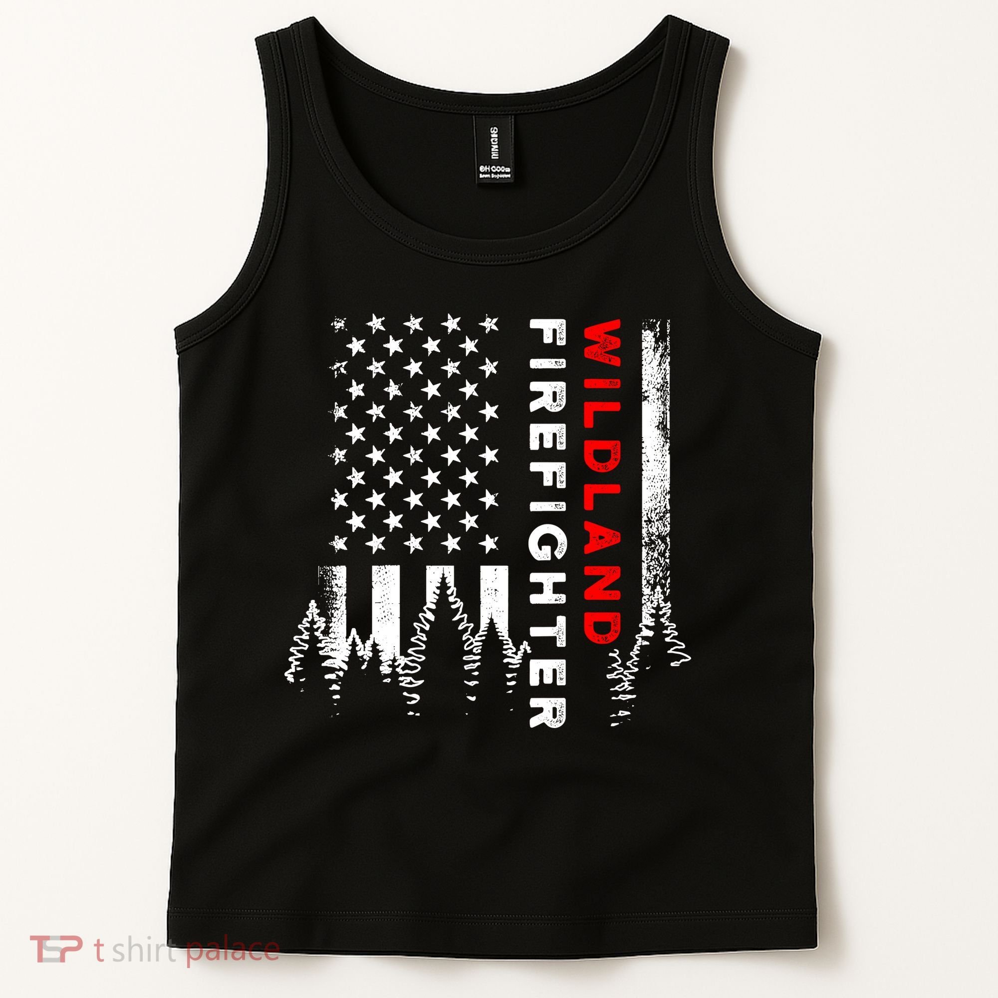 Wildland Firefighter Us Flag Fire Tank Top