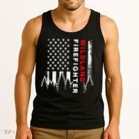 Wildland Firefighter Us Flag Fire Tank Top thumb 3