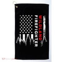 Wildland Firefighter Us Flag Fire Golf Towel thumb 0