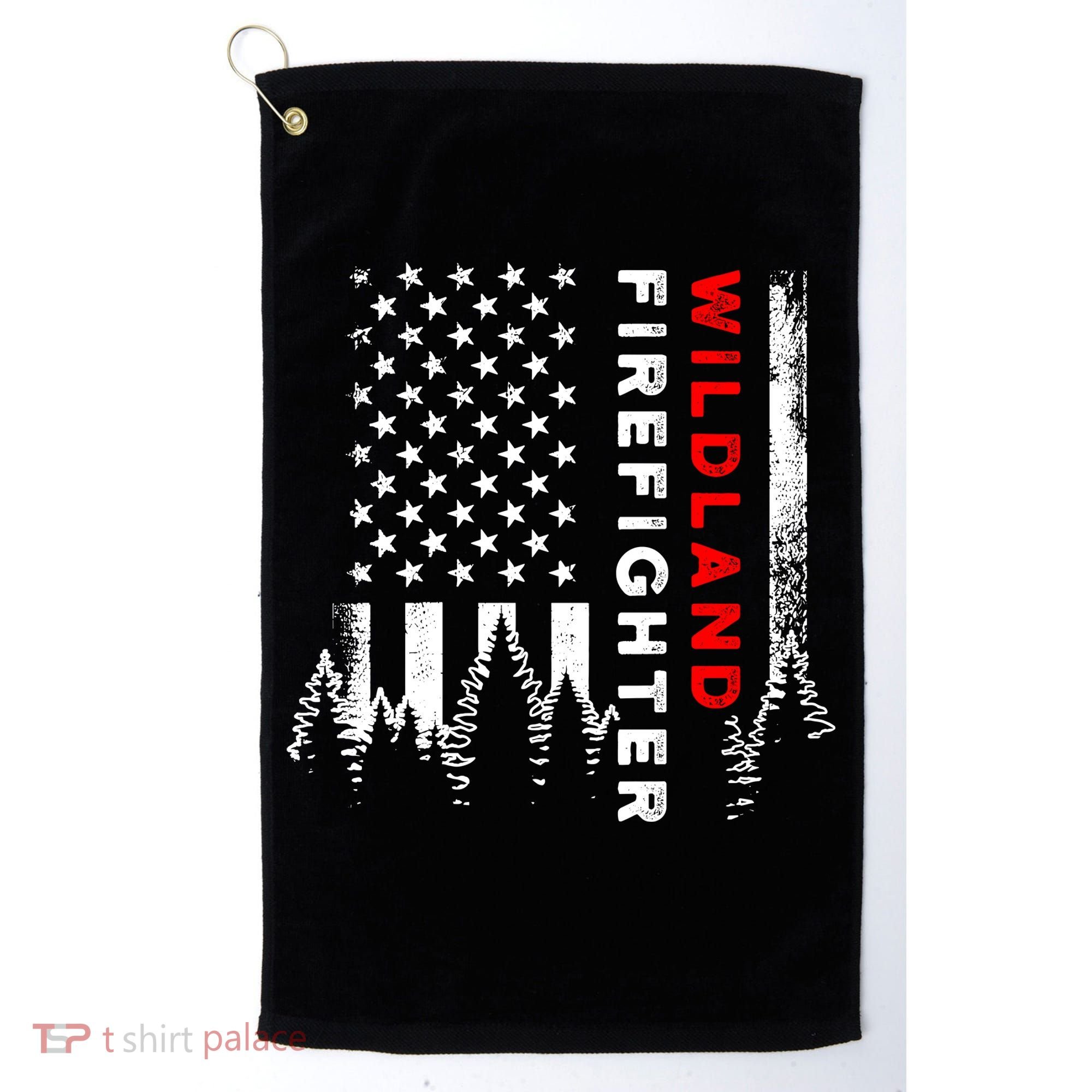 Wildland Firefighter Us Flag Fire Golf Towel
