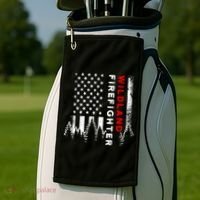 Wildland Firefighter Us Flag Fire Golf Towel thumb 2