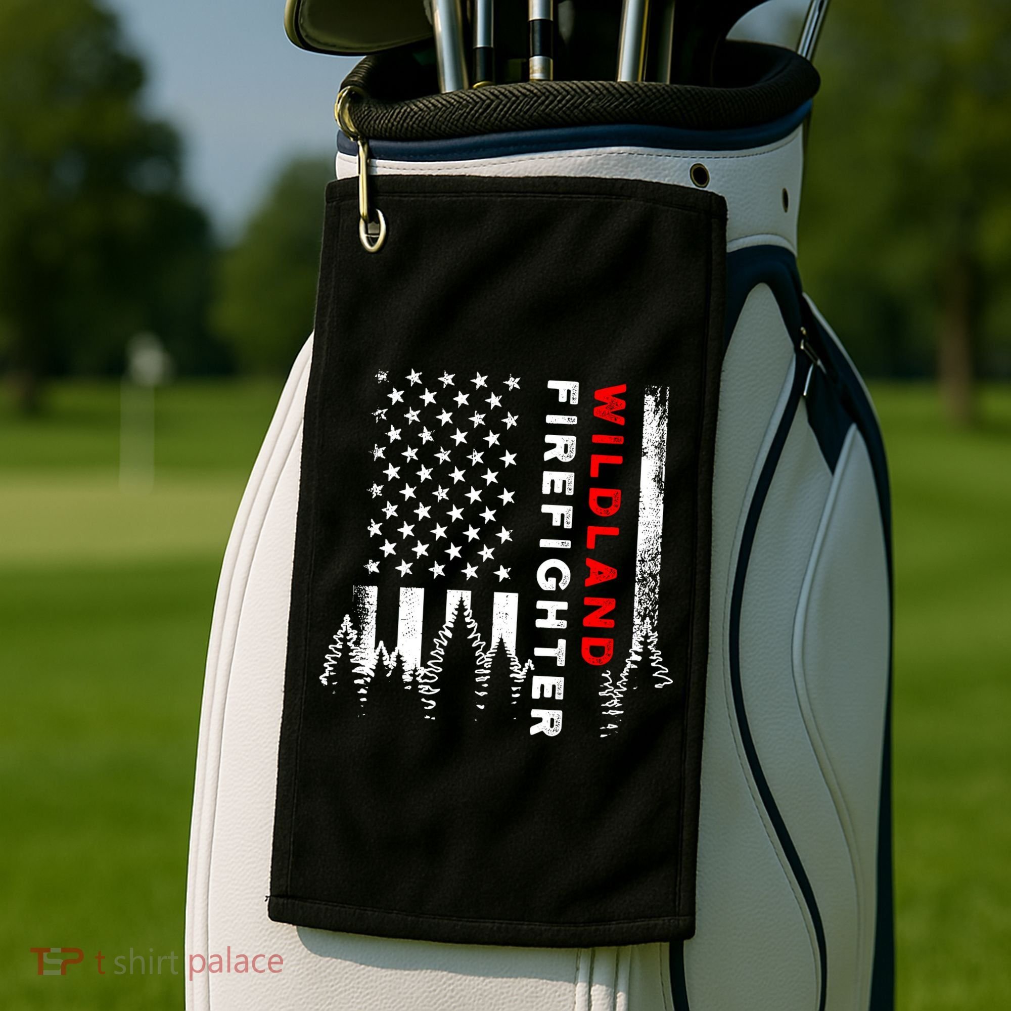 Wildland Firefighter Us Flag Fire Golf Towel