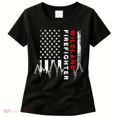 Wildland Firefighter Us Flag Fire Women's T-Shirt