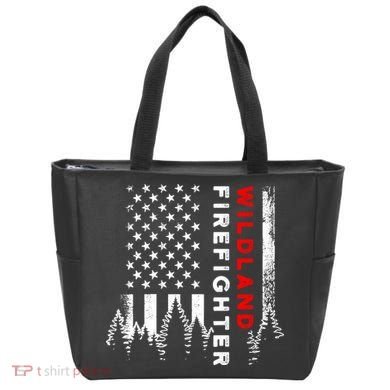 Wildland Firefighter Us Flag Fire Tote Bag