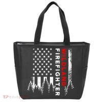 Wildland Firefighter Us Flag Fire Tote Bag thumb 0