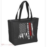 Wildland Firefighter Us Flag Fire Tote Bag thumb 2