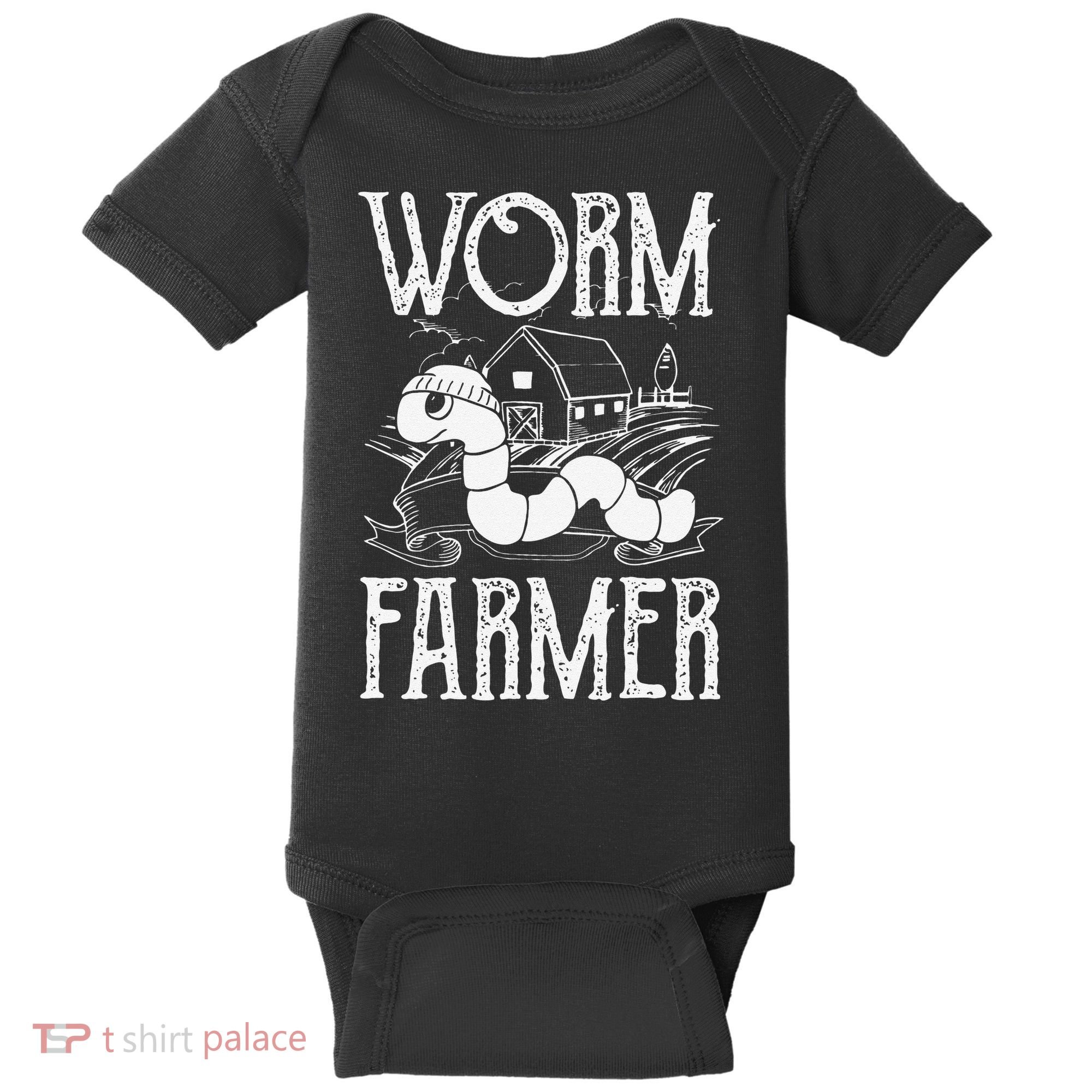 Worm Farmer Vermiculture Gardening funny Farming Baby Bodysuit